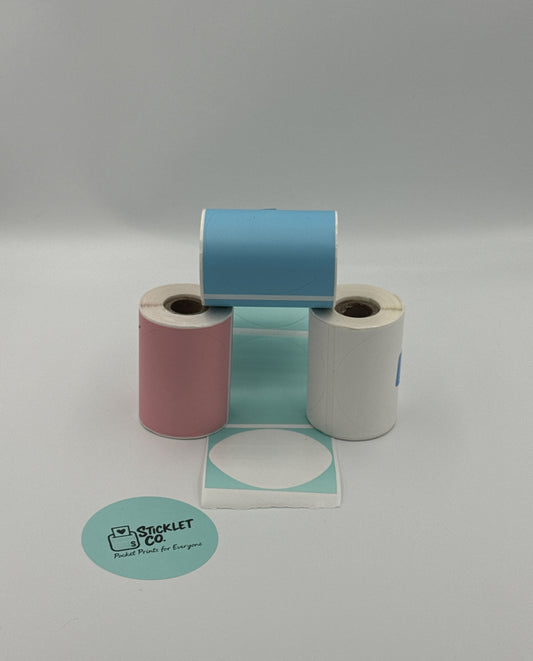 Sticklet Co. Round Colour Sticker Rolls (50mm)